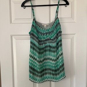 Banana Republic Mint Green Chevron-Print Spaghetti Strap Camisole
